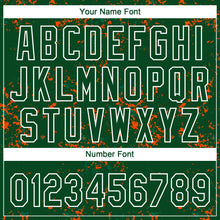 Загрузить изображение в средство просмотра галереи, Custom Green Kelly Green Orange-White Abstract Shattered Paint Splatter Two-Button Unisex Softball Jersey

