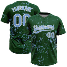Laden Sie das Bild in den Galerie-Viewer, Custom Green Light Blue Kelly Green-White Abstract Shattered Paint Splatter Two-Button Unisex Softball Jersey
