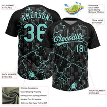 Charger l'image dans la galerie, Custom Black Ice Blue-Gray Raglan Sleeves Neon Lightning Crackle Two-Button Unisex Softball Jersey

