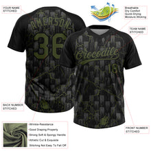 Загрузить изображение в средство просмотра галереи, Custom Black Olive-Gray Raglan Sleeves Neon Lightning Crackle Two-Button Unisex Softball Jersey

