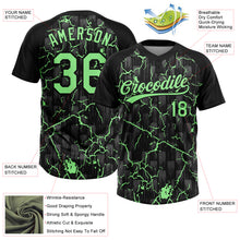Charger l'image dans la galerie, Custom Black Pea Green-Gray Raglan Sleeves Neon Lightning Crackle Two-Button Unisex Softball Jersey
