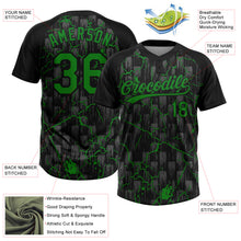 Charger l'image dans la galerie, Custom Black Grass Green-Gray Raglan Sleeves Neon Lightning Crackle Two-Button Unisex Softball Jersey
