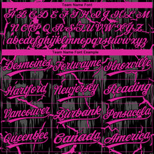 Charger l'image dans la galerie, Custom Black Deep Pink-Gray Raglan Sleeves Neon Lightning Crackle Two-Button Unisex Softball Jersey
