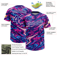 Загрузить изображение в средство просмотра галереи, Custom Dark Purple Deep Pink-White Marble Swirl Liquid Fluid 3D Pattern Two-Button Unisex Softball Jersey
