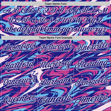 Загрузить изображение в средство просмотра галереи, Custom Dark Purple Deep Pink-White Marble Swirl Liquid Fluid 3D Pattern Two-Button Unisex Softball Jersey
