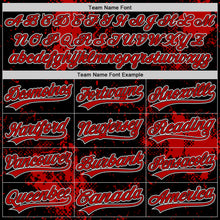 Laden Sie das Bild in den Galerie-Viewer, Custom Black Red-White Abstract Splatter 3D Pattern Two-Button Unisex Softball Jersey

