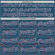 Load image into Gallery viewer, Custom Navy Electric Blue-White Geometric Pixel Grid 3D Pattern Two-Button Unisex Softball Jersey
