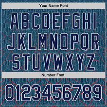Load image into Gallery viewer, Custom Navy Electric Blue-White Geometric Pixel Grid 3D Pattern Two-Button Unisex Softball Jersey
