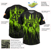 Laden Sie das Bild in den Galerie-Viewer, Custom Black-Neon Green Dripping Splatter Paint 3D Pattern Two-Button Unisex Softball Jersey
