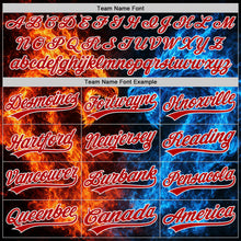 Load image into Gallery viewer, Custom Black Red Royal-White Ice And Fire Dragons 3D Pattern Two-Button Unisex Softball Jersey
