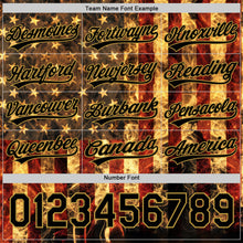Laden Sie das Bild in den Galerie-Viewer, Custom Black-Old Gold American Flag Two-Button Unisex Softball Jersey
