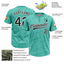 Load image into Gallery viewer, Custom Teal Black-White Abstract Curved Lines 3D Pattern Two-Button Unisex Softball Jersey
