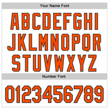 Load image into Gallery viewer, Custom White Orange-Black Raglan Sleeves Stripes Two-Button Unisex Softball Jersey

