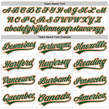 Load image into Gallery viewer, Custom Cream Green-Orange Raglan Sleeves Stripes Two-Button Unisex Softball Jersey
