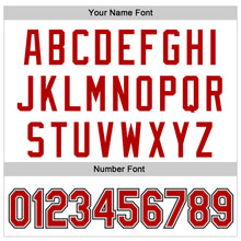 Charger l'image dans la galerie, Custom White Red-Black Raglan Sleeves Stripes Two-Button Unisex Softball Jersey
