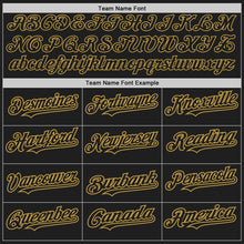 Load image into Gallery viewer, Custom Black White-Old Gold Pinstripe Authentic Split Fashion Baseball Jersey
