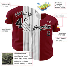 Load image into Gallery viewer, Custom Crimson White-Black Pinstripe Authentic Split Fashion Baseball Jersey
