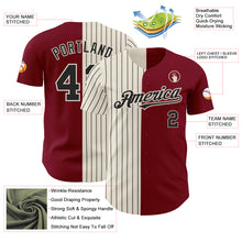 Load image into Gallery viewer, Custom Crimson Cream-Black Pinstripe Authentic Split Fashion Baseball Jersey
