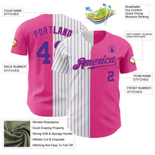Laden Sie das Bild in den Galerie-Viewer, Custom Pink White-Purple Pinstripe Authentic Split Fashion Baseball Jersey
