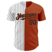 Laden Sie das Bild in den Galerie-Viewer, Custom Texas Orange White-Black Pinstripe Authentic Split Fashion Baseball Jersey
