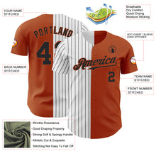 Laden Sie das Bild in den Galerie-Viewer, Custom Texas Orange White-Black Pinstripe Authentic Split Fashion Baseball Jersey
