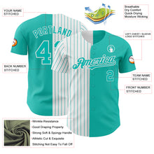 Laden Sie das Bild in den Galerie-Viewer, Custom Aqua White-Aqua Pinstripe Authentic Split Fashion Baseball Jersey
