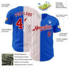 Load image into Gallery viewer, Custom Thunder Blue White-Red Pinstripe Authentic Split Fashion Baseball Jersey
