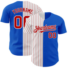 Laden Sie das Bild in den Galerie-Viewer, Custom Thunder Blue White-Red Pinstripe Authentic Split Fashion Baseball Jersey
