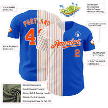 Load image into Gallery viewer, Custom Thunder Blue White-Orange Pinstripe Authentic Split Fashion Baseball Jersey
