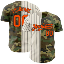 Laden Sie das Bild in den Galerie-Viewer, Custom Camo Orange Cream-Black Pinstripe Authentic Split Fashion Salute To Service Baseball Jersey
