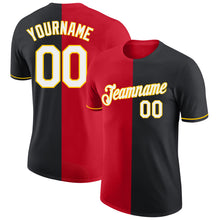 Загрузить изображение в средство просмотра галереи, Custom Black Red-Yellow Split Fashion Performance T-Shirt
