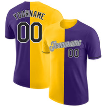Charger l&#39;image dans la galerie, Custom Purple Black-Yellow Split Fashion Performance T-Shirt

