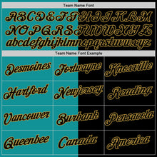 Laden Sie das Bild in den Galerie-Viewer, Custom Black Teal-Old Gold Split Fashion Performance T-Shirt
