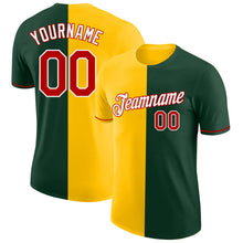 Laden Sie das Bild in den Galerie-Viewer, Custom Green Red-Yellow Split Fashion Performance T-Shirt
