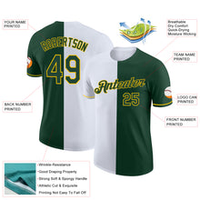 Laden Sie das Bild in den Galerie-Viewer, Custom Green White-Yellow Split Fashion Performance T-Shirt
