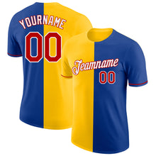 Charger l&#39;image dans la galerie, Custom Royal Red-Yellow Split Fashion Performance T-Shirt
