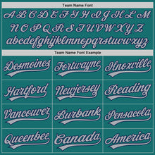 Load image into Gallery viewer, Custom Teal Gray Navy-White Split Ripped Pattern Baseball Pullover Sweatshirt Hoodie
