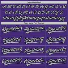 Load image into Gallery viewer, Custom Purple Gray Black-White Pinstripe Split Ripped Pattern Baseball Pullover Sweatshirt Hoodie
