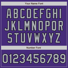 Load image into Gallery viewer, Custom Purple Gray Black-White Pinstripe Split Ripped Pattern Baseball Pullover Sweatshirt Hoodie
