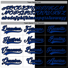 Laden Sie das Bild in den Galerie-Viewer, Custom Black Royal-White Split Fashion Hockey Lace Neck Jersey
