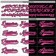 Laden Sie das Bild in den Galerie-Viewer, Custom Black Pink-White Split Fashion Hockey Lace Neck Jersey
