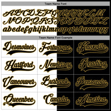 Laden Sie das Bild in den Galerie-Viewer, Custom Black Old Gold-White Split Fashion Hockey Lace Neck Jersey
