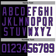 Laden Sie das Bild in den Galerie-Viewer, Custom Black Purple-White Split Fashion Hockey Lace Neck Jersey
