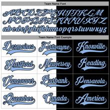 Charger l'image dans la galerie, Custom Black Light Blue-White Split Fashion Hockey Lace Neck Jersey
