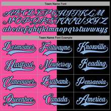 Load image into Gallery viewer, Custom Black Light Blue-Pink Split Fashion Hockey Lace Neck Jersey
