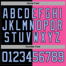 Load image into Gallery viewer, Custom Black Light Blue-Pink Split Fashion Hockey Lace Neck Jersey
