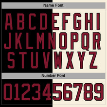 Load image into Gallery viewer, Custom Black Crimson-Cream Split Fashion Hockey Lace Neck Jersey
