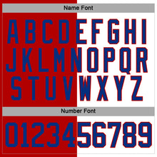 Load image into Gallery viewer, Custom Red Royal-White Split Fashion Hockey Lace Neck Jersey
