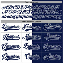 Load image into Gallery viewer, Custom Navy Gray-White Split Fashion Hockey Lace Neck Jersey
