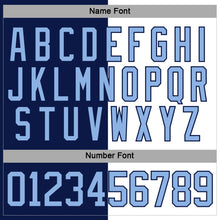 Load image into Gallery viewer, Custom Navy Light Blue-White Split Fashion Hockey Lace Neck Jersey
